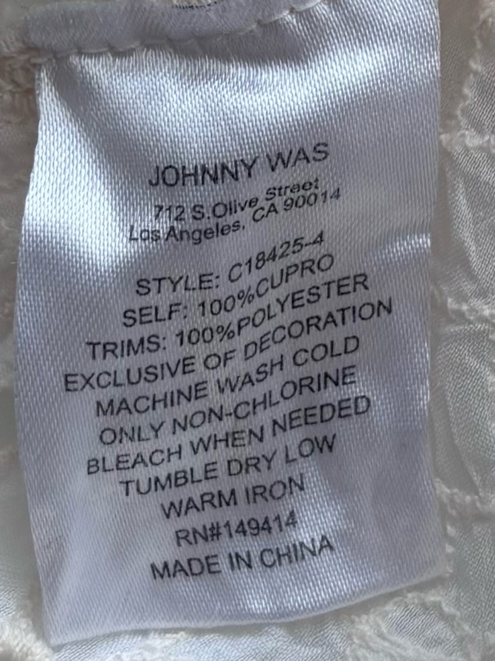 Johnny Was Nydia Applique Top Natural White Eyelet Crochet Floral Boho - Picture 7 of 10